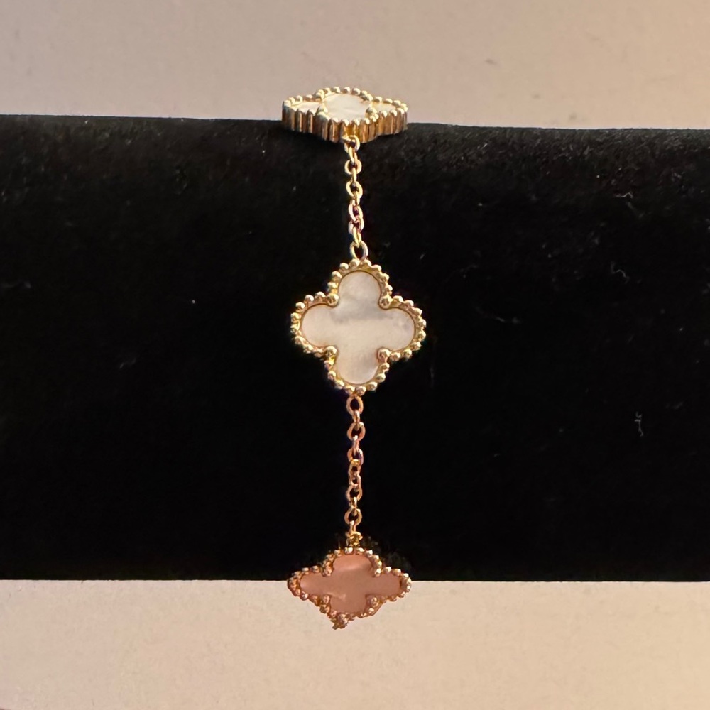 13mm Clover 18kt gold stainless steel bracelet